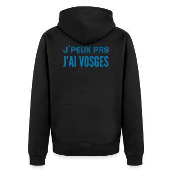 J'peux pas j'ai Vosges (Bleu) - Veste à capuche bio Premium Unisexe - noir - Dos - Nico (187cm)