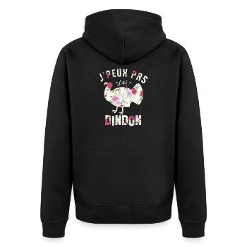 j'peux pas j'ai dindon - Veste à capuche bio Premium Unisexe - noir - Dos - Nico (187cm)