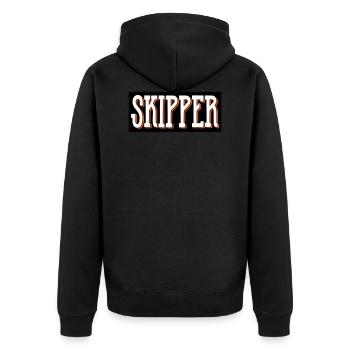 skipper segeln boot yacht - Unisex Premium Bio Zip Hoodie - Schwarz - Hinten - Nico (187cm)