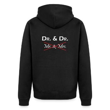 Dr Phd Student Gift - Unisex Premium Organic Zip Hoodie - black - Back - Nico (187cm)