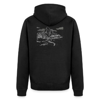 Paysage en blanc - Veste à capuche bio Premium Unisexe - noir - Dos - Nico (187cm)