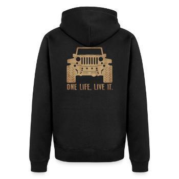 Jeep One Life, vivez-la - Veste à capuche bio Premium Unisexe - noir - Dos - Nico (187cm)