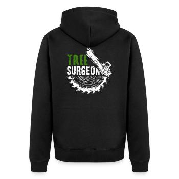 Woodworker Woodcutter Chainsaw Forest Forest - Unisex Premium Organic Zip Hoodie - black - Back - Nico (187cm)