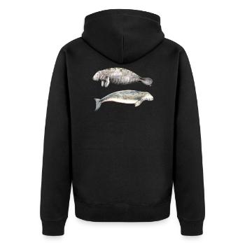Vaches de mer: lamantin et dugong - Veste à capuche bio Premium Unisexe - noir - Dos - Nico (187cm)