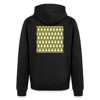 pear pattern - Unisex Premium Organic Zip Hoodie - black - Back - Nico (187cm)