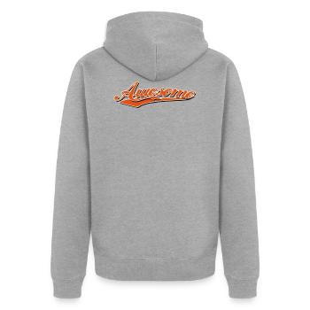 awesome beauty princess - Unisex Premium Bio Zip Hoodie - Grau meliert - Hinten - Nico (187cm)