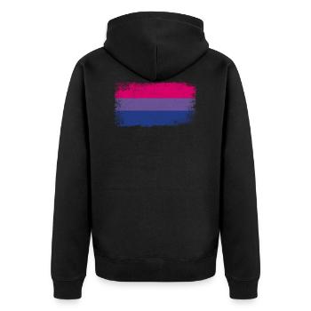 Bisexual Flag LGBT - Unisex Premium Organic Zip Hoodie - black - Back - Nico (187cm)