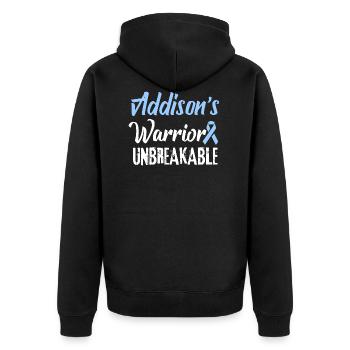 Addison's Disease Awareness Warrior - Unisex Premium Organic Zip Hoodie - black - Back - Nico (187cm)