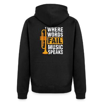 Trompette trompette de musique fanfare - Veste à capuche bio Premium Unisexe - noir - Dos - Nico (187cm)