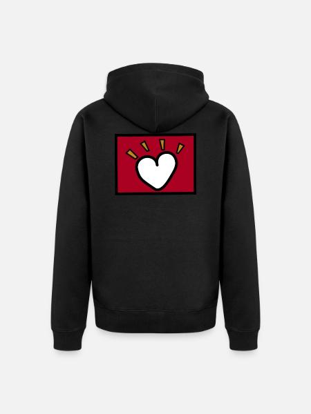 Lieben ist dringend - Unisex Premium Bio Zip Hoodie - Schwarz