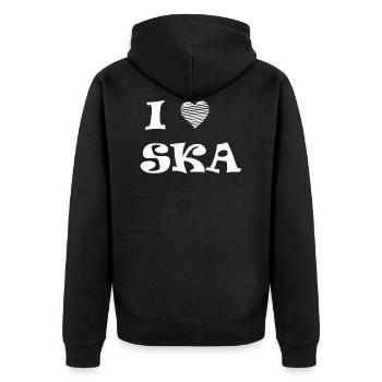 Ska t-shirt gift gift idea music ragga - Unisex Premium Organic Zip Hoodie - black - Back - Nico (187cm)