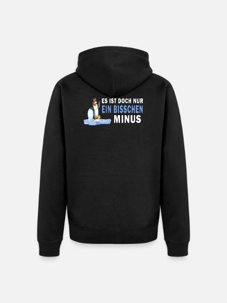 eisbaden pinguin motivation winterbader minus kalt - Unisex Premium Bio Zip Hoodie - Schwarz