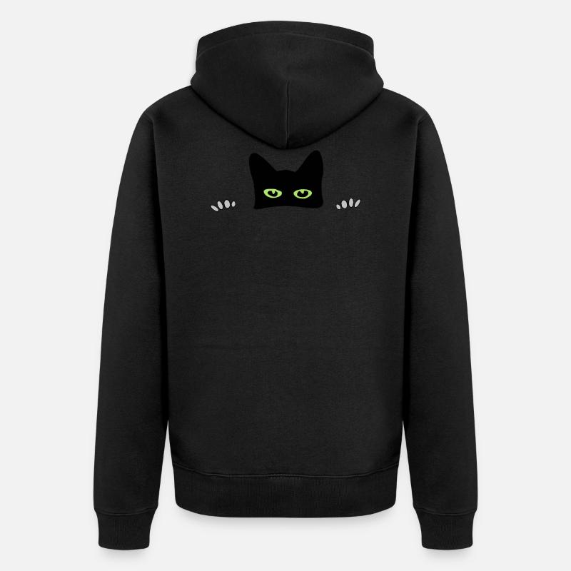chat coucou - Veste à capuche bio Premium Unisexe - noir