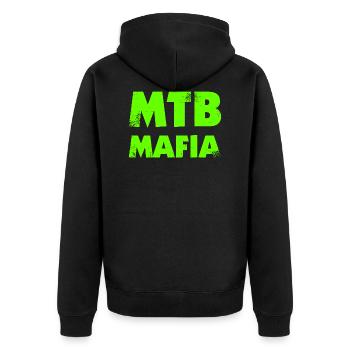 MTB Mafia - Unisex Premium Organic Zip Hoodie - black - Back - Nico (187cm)