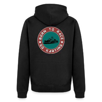 Kart Karting Kartfahrer - Unisex Premium Bio Zip Hoodie - Schwarz - Hinten - Nico (187cm)