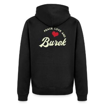 Bosna Hrvatska Burek - Balkan specialties - Unisex Premium Organic Zip Hoodie - black - Back - Nico (187cm)