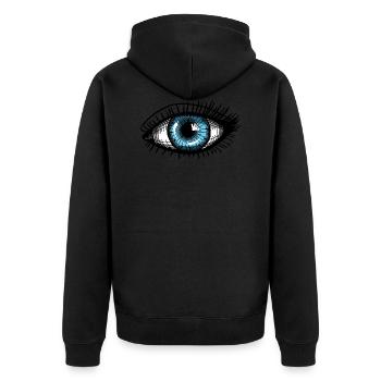 oeil bleu - Veste à capuche bio Premium Unisexe - noir - Dos - Nico (187cm)