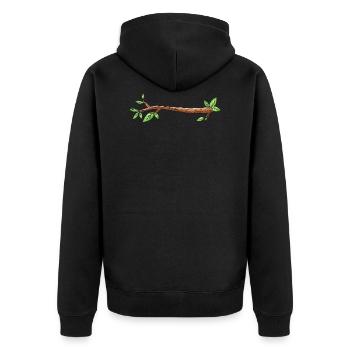 branch tree drawing leaf - Unisex Premium Organic Zip Hoodie - black - Back - Nico (187cm)