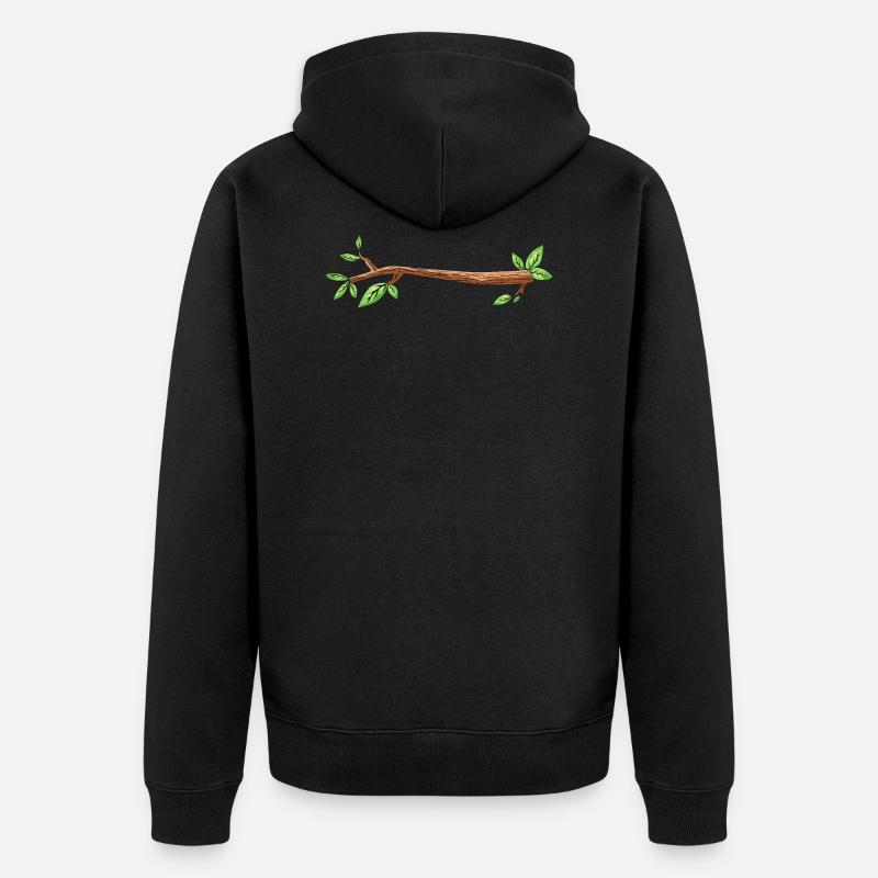 branche arbre dessin feuille - Veste à capuche bio Premium Unisexe - noir