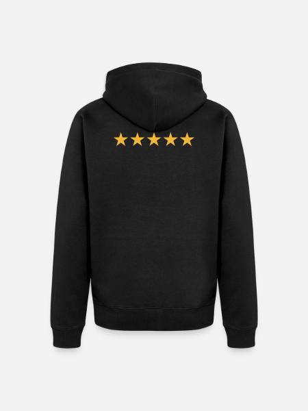 5 stjerner anmeldelse - 5 stjerner anmeldelse tom - Premium økologisk unisex-hættejakke - sort