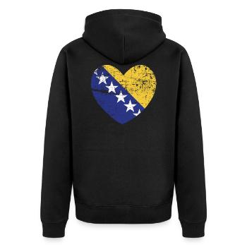 Idée cadeau de Bosnie-Herzégovine - Veste à capuche bio Premium Unisexe - noir - Dos - Nico (187cm)