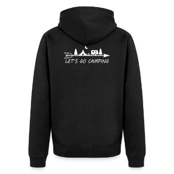 Camping Spruch Camper idée cadeau - Veste à capuche bio Premium Unisexe - noir - Dos - Nico (187cm)