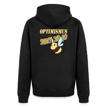 Sumsi mit Po ! - Unisex Premium Bio Zip Hoodie - Schwarz - Hinten - Nico (187cm)