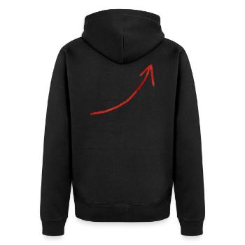 growth arrow red - Unisex Premium Organic Zip Hoodie - black - Back - Nico (187cm)