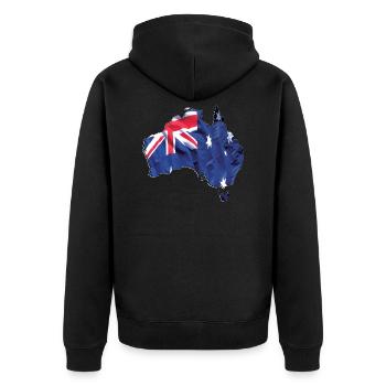 Echte Australien Flagge – Flag Map - Unisex Premium Bio Zip Hoodie - Schwarz - Hinten - Nico (187cm)