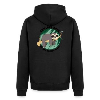 Sloth Chilling Do Not Disturb Sleeping Resting - Unisex Premium Organic Zip Hoodie - black - Back - Nico (187cm)