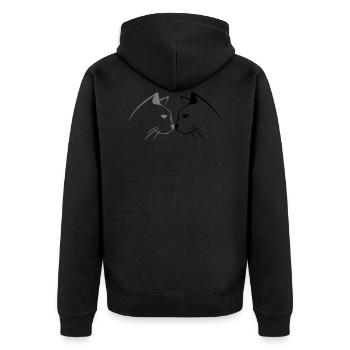 2 Brüder - Unisex Premium Bio Zip Hoodie - Schwarz - Hinten - Nico (187cm)