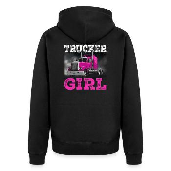 camionneur girl camion routier chauffeur routier de la route cadeau - Veste à capuche bio Premium Unisexe - noir - Dos - Nico (187cm)