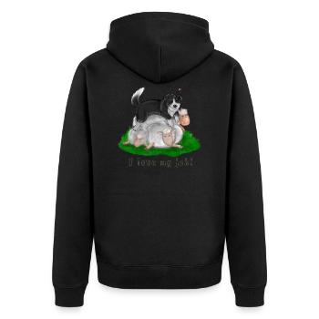 border collie - Veste à capuche bio Premium Unisexe - noir - Dos - Nico (187cm)