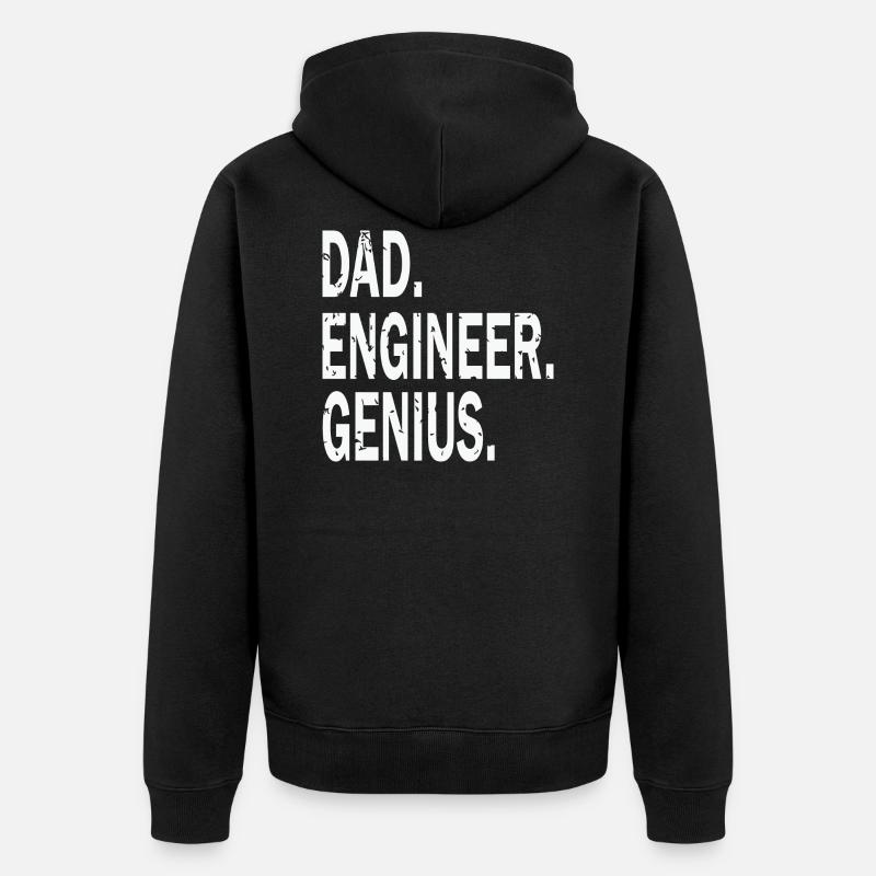 Dad Engineer Genius - Unisex Premium Bio Zip Hoodie - Schwarz