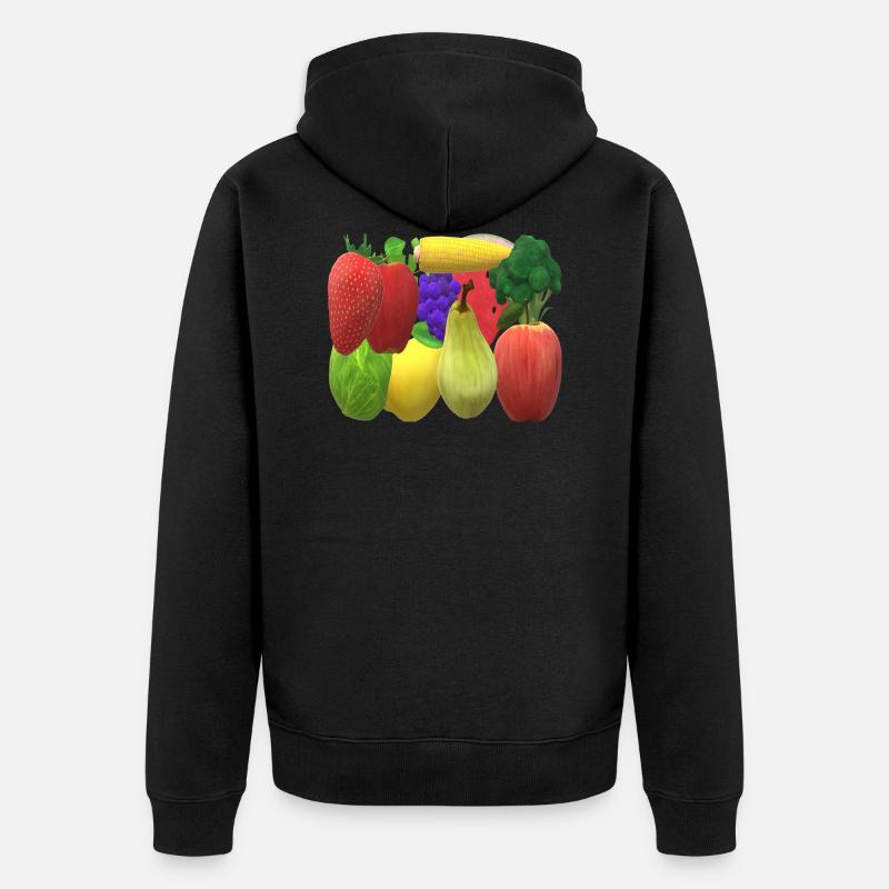 Vegan Design - Unisex Premium Bio Zip Hoodie - Schwarz