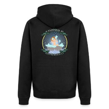 eisbader crazy eisbär home winterbaden winterbader - Unisex Premium Bio Zip Hoodie - Schwarz - Hinten - Nico (187cm)