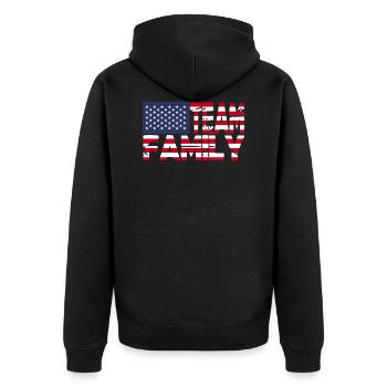 quote awesome family advocate guy pride niece - Unisex Premium Bio Zip Hoodie - Schwarz - Hinten - Nico (187cm)
