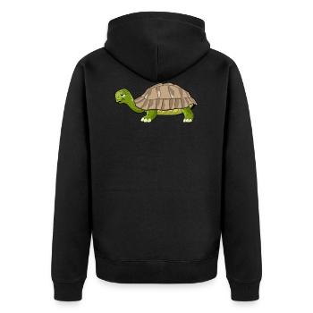 turtle drawing - Unisex Premium Organic Zip Hoodie - black - Back - Nico (187cm)