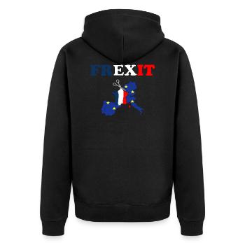 FREXIT europe france political separation - Unisex Premium Organic Zip Hoodie - black - Back - Nico (187cm)