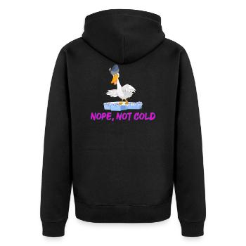 winterbader eisbader nope,nicht kalt winterbaden - Unisex Premium Bio Zip Hoodie - Schwarz - Hinten - Nico (187cm)