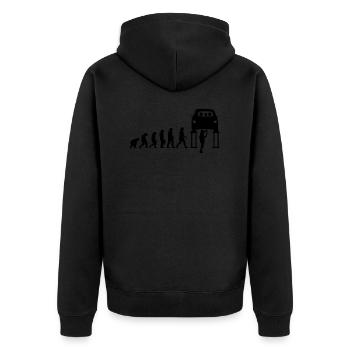 Geschenk wagen autofans mechaniker evolution - Unisex Premium Bio Zip Hoodie - Schwarz - Hinten - Nico (187cm)