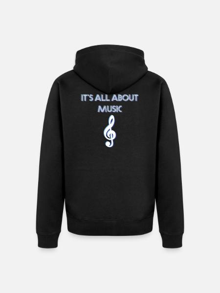 music - Unisex Premium Organic Zip Hoodie - black