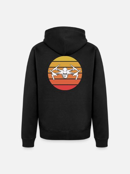 Drone drone pilot gift - Unisex Premium Organic Zip Hoodie - black