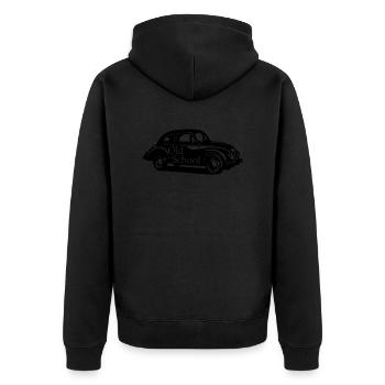 Old school geschenk wagen autofans mechaniker - Unisex Premium Bio Zip Hoodie - Schwarz - Hinten - Nico (187cm)