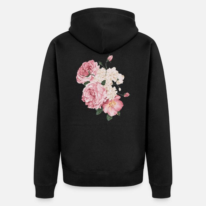 Roses roses - Veste à capuche bio Premium Unisexe - noir
