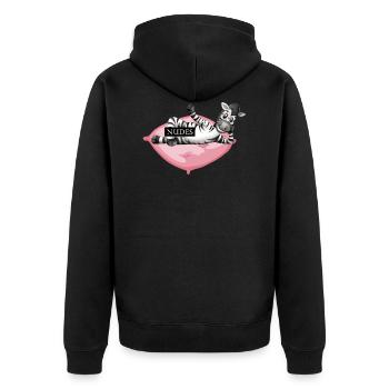cool zebra auf rosa porn kissen nudes sexbombe fun - Unisex Premium Bio Zip Hoodie - Schwarz - Hinten - Nico (187cm)