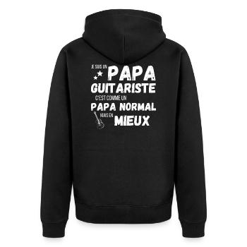 Un papa guitariste c'est comme un papa norma - Veste à capuche bio Premium Unisexe - noir - Dos - Nico (187cm)