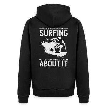 Idée cadeau surfeur surfergirl - Veste à capuche bio Premium Unisexe - noir - Dos - Nico (187cm)