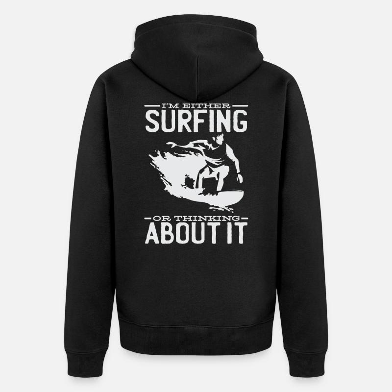 Idée cadeau surfeur surfergirl - Veste à capuche bio Premium Unisexe - noir