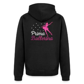 Prima Ballerina by The Manzanita´s - Unisex Premium Bio Zip Hoodie - Schwarz - Hinten - Nico (187cm)
